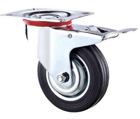 10 Zoll-Gummigießmaschinen-Rad mit den Verschluss-verschließbaren Gießmaschinen, die Gießmaschinen-Räder 250kgs zuschließen